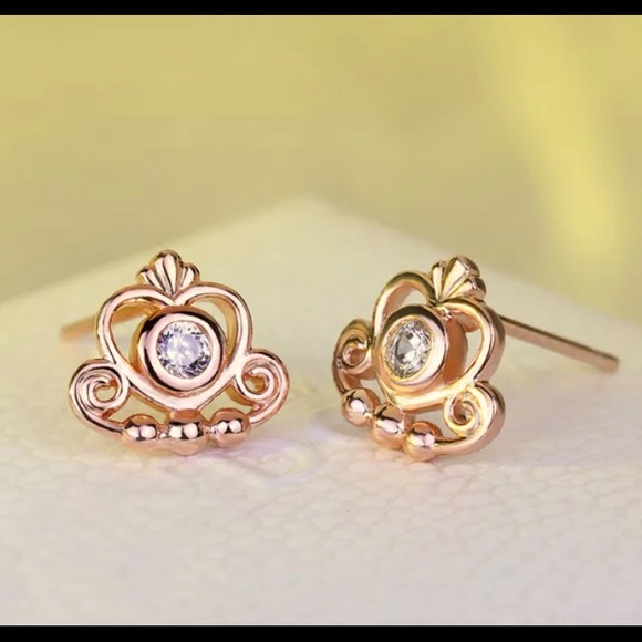 New! 18K Rose Gold Fairytale Stud Earrings! - Picture 3 of 5